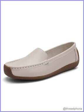 Comfortable Lightweight Leather Loafers Slip-On Driving Walking Mocs Boat Shoes